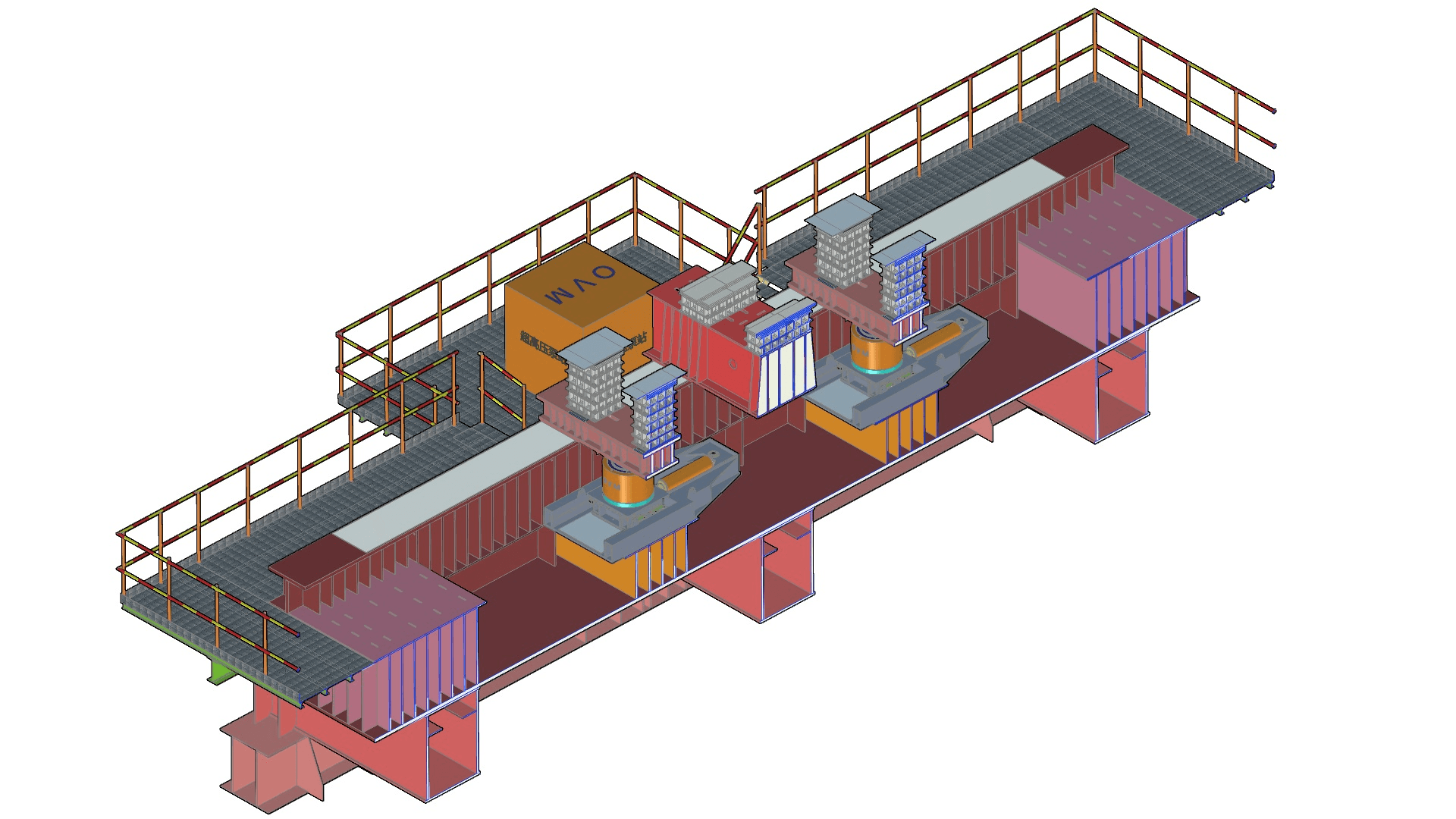 Walking Incremental Launching Equipment with Distributed Bearing and Reaction Forces — OVM equipment
